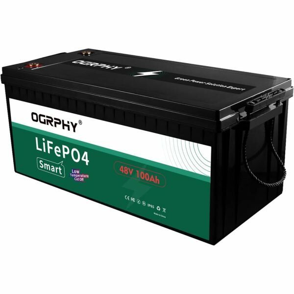 48V 100AH LiFePO4 Battery with Bluetooth 5.12kWh Grade A Cells Lithium Battery with 100A BMS 48V 100AH LiFePO4 Battery with Bluetooth 5.12kWh Grade A Cells Lithium Battery with 100A BMS